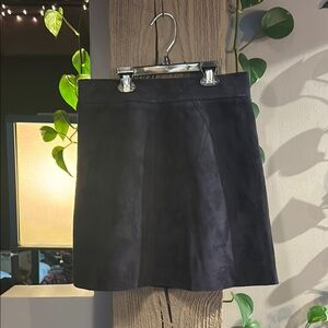 Elegant Black Suede Skirt